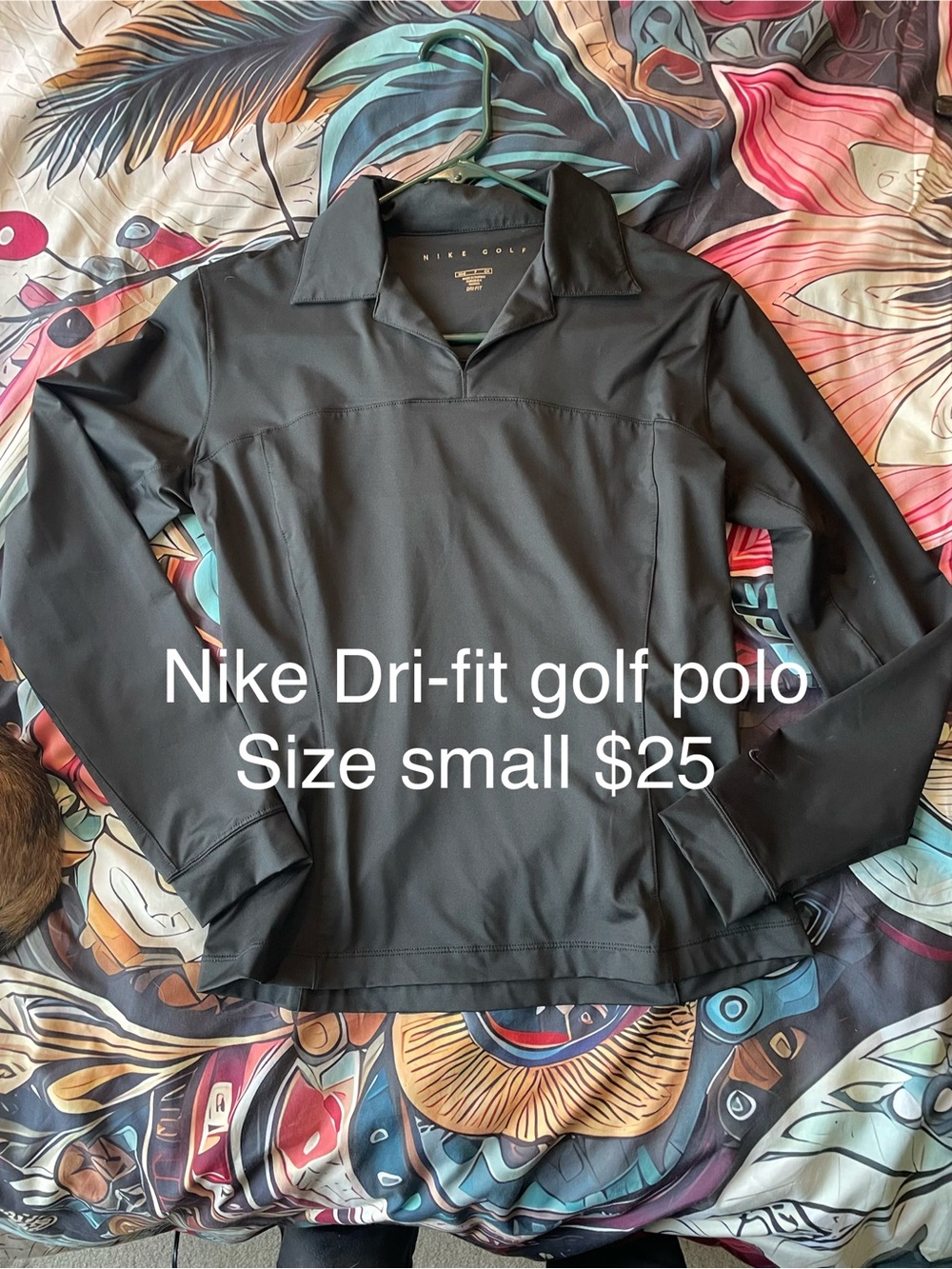 Nike Black Dri-FIT Golf Polo Long Sleeve